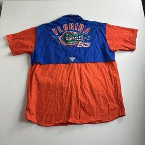 Columbia PFG Florida Gators‎ Fishing Shirt UF Button Up Short Sleeve Outdoor